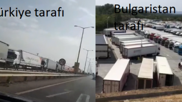 Sınırdaki TIR çilesinde; Bulgar tarafı TIR Parkını yaptı, Türkiye tarafında ise halen uzun kuyruklar var!