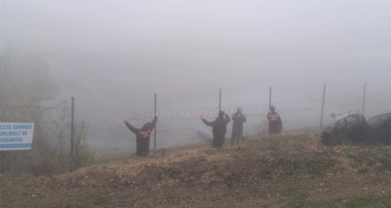 Gölete ayılar girdi  çitlere  zarar  verdi 