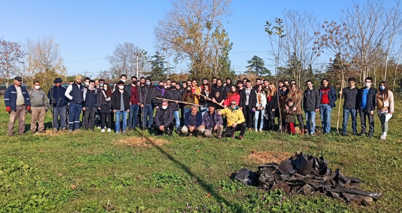 Servis kazası kurbanları için fidan dikildi