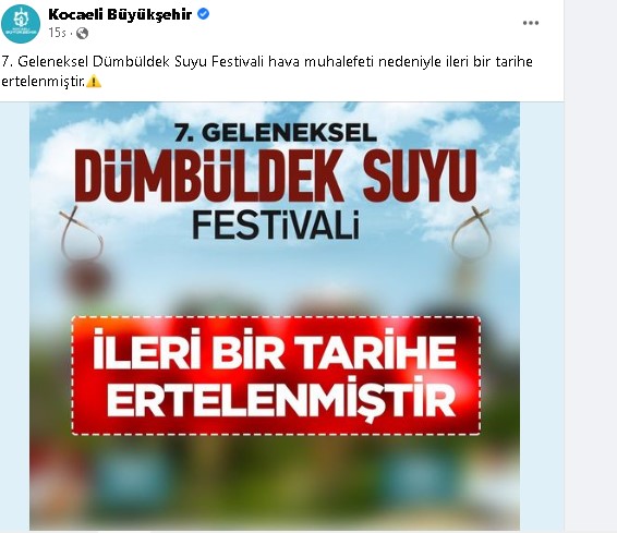 dümbüldek festivali ertelendi