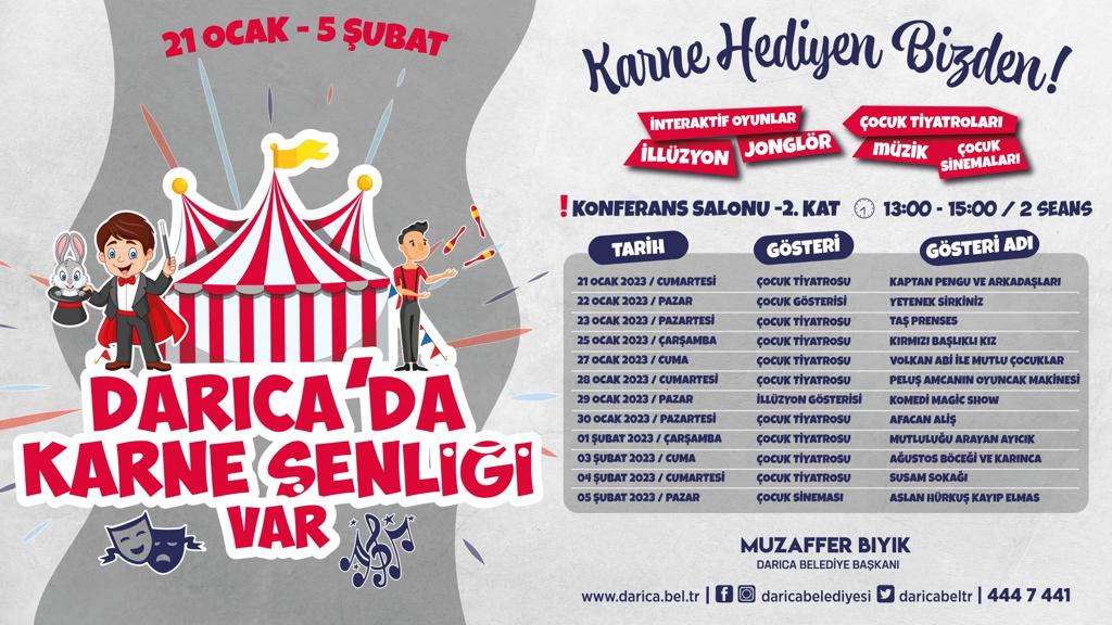 Darıca Belediyesi’nden çocuklara özel karne şenliği