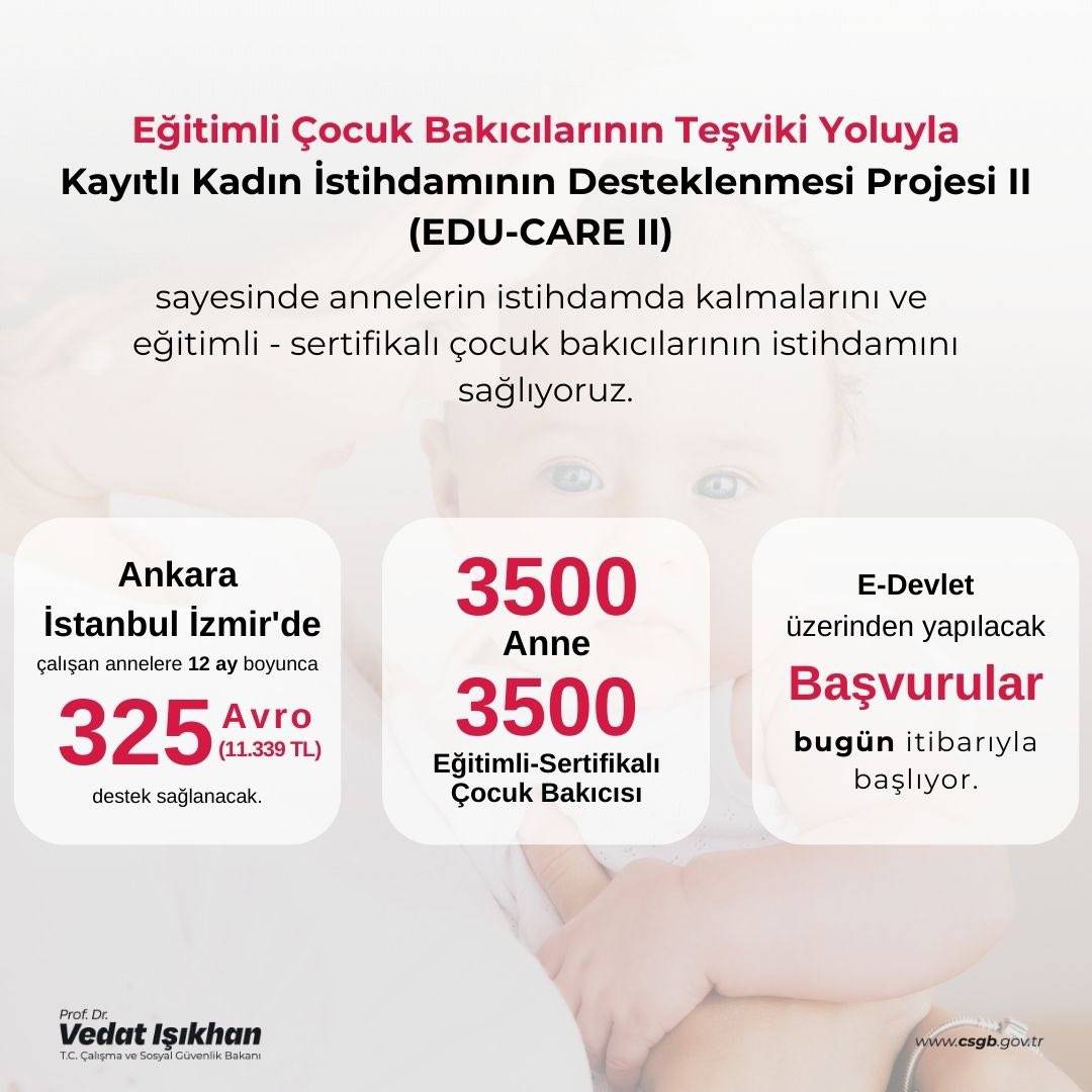 Bakan Işıkhan’dan Çalışan Annelere Müjde: 325 Avro Destek