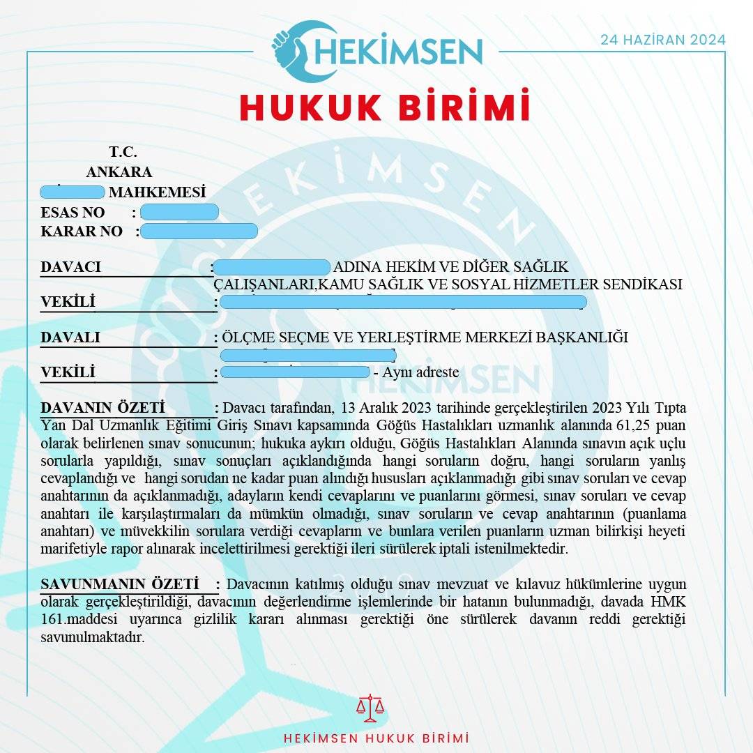 Tıpta Yan Dal Uzmanlık Eğitimi Giriş Sınavı Davasında Önemli Karar