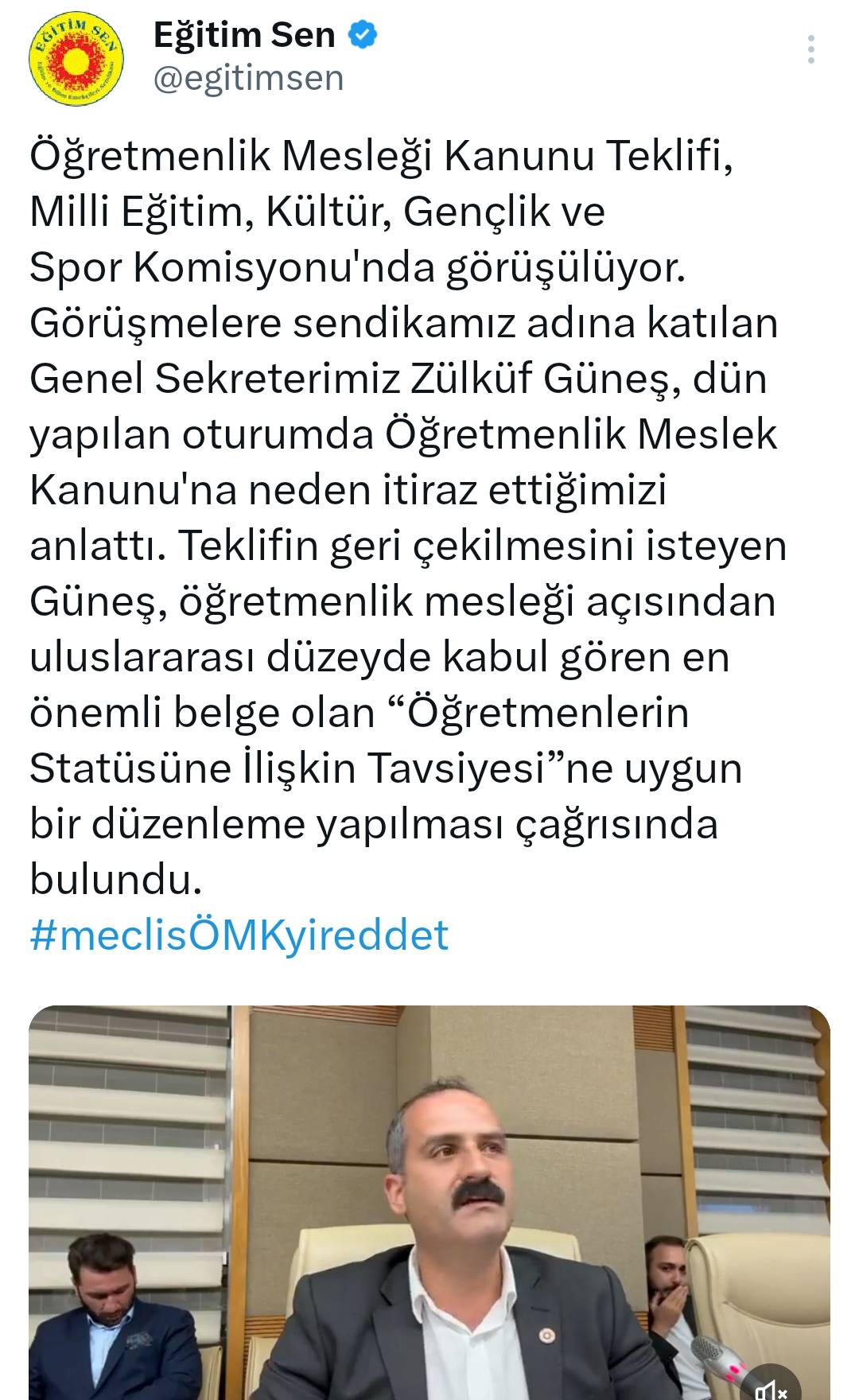 Eğitim-Sen: Öğretmenlik Meslek Kanunu Teklifi Geri Çekilmeli!