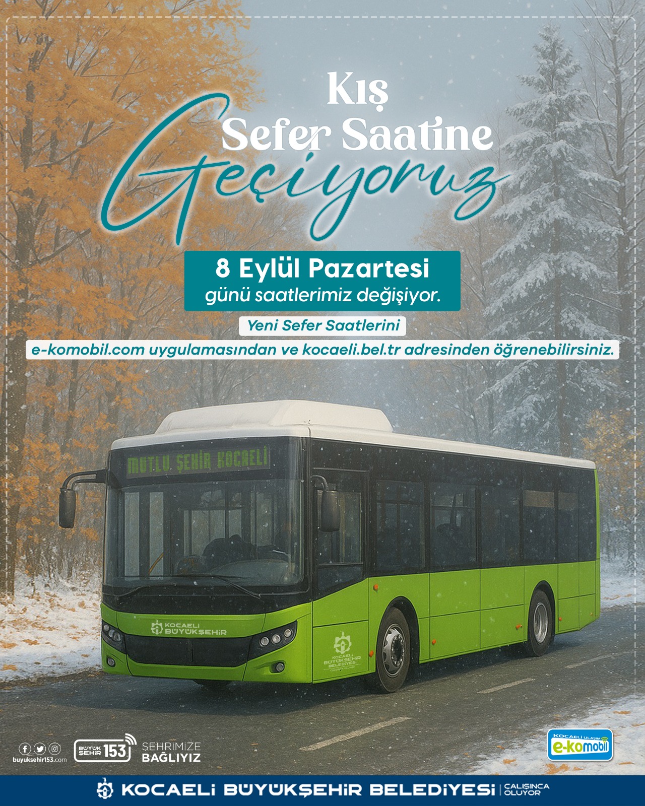 Toplu taşımada kış tarifesi düzenlemesi