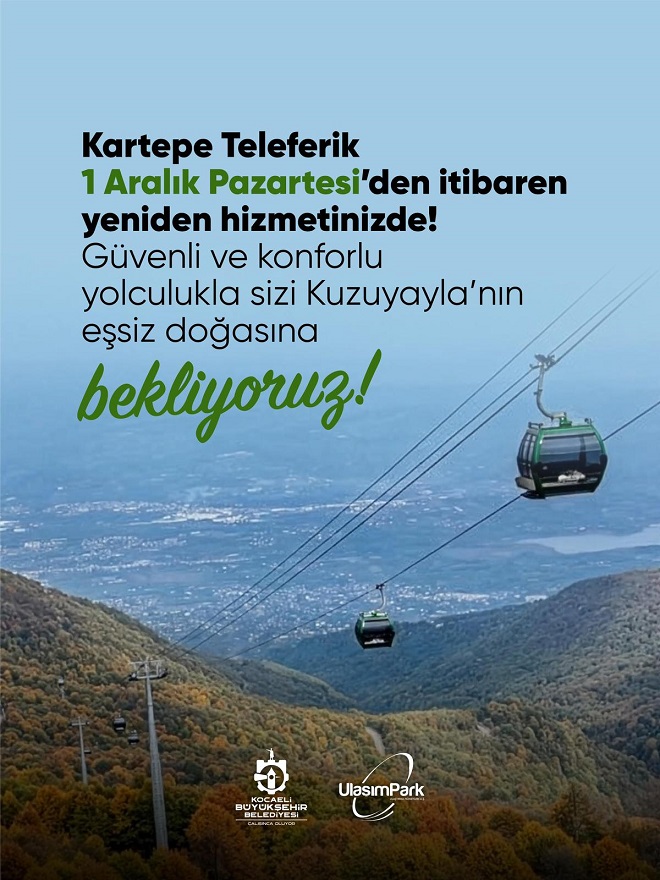 Kartepe Teleferik'te bakım çalışmaları tamam