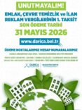 Darıca Belediyesi’nden Emlak vergisi uyarısı Son gün 31 Mayıs (1)